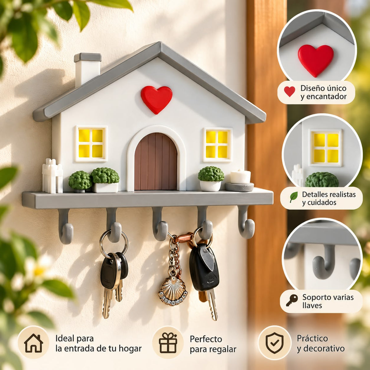 Organizador de llaves Casita con corazón