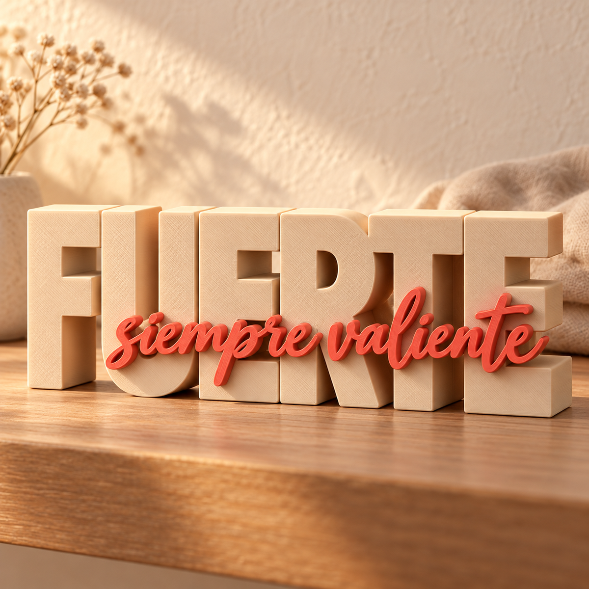 Palabra protagonista FUERTE con mensaje siempre valiente