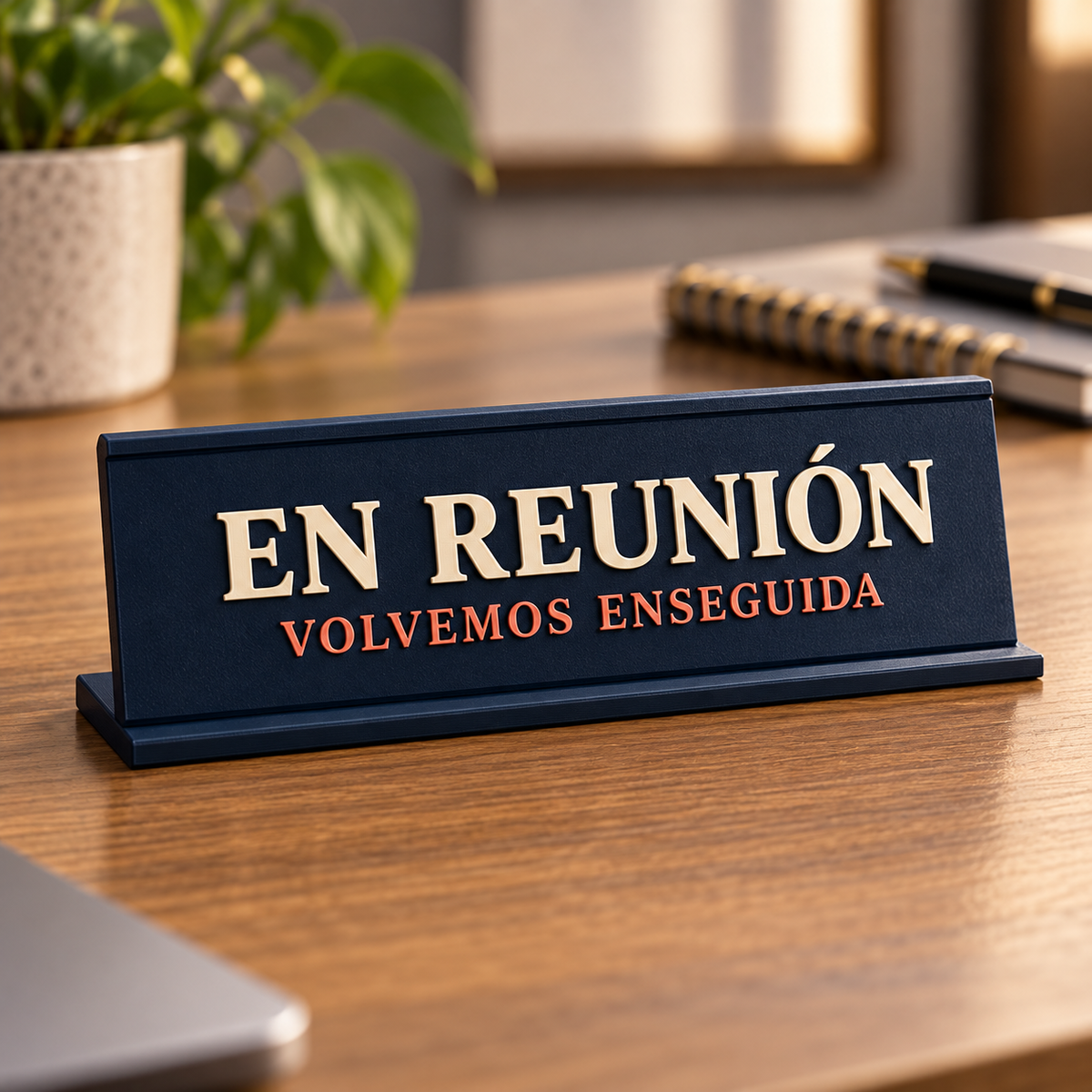 Placa de escritorio personalizada EN REUNIÓN